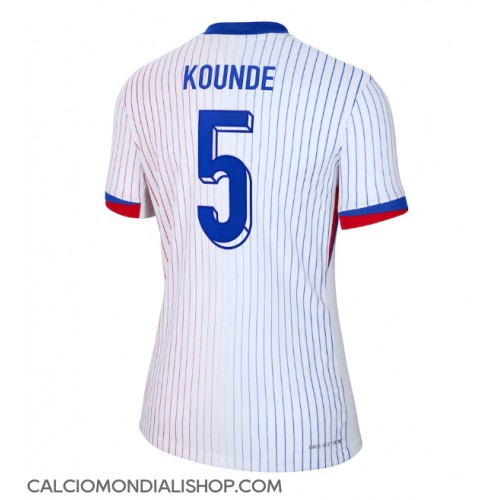 Maglie da calcio Francia Jules Kounde #5 Seconda Maglia Femminile Europei 2024 Manica Corta